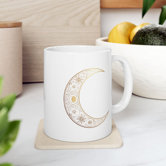 Celestial Crescent Moon Coffee Cup